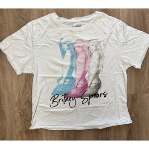 Britney Spears T-Shirt Size S Light Blue 2024 Graphic Tee Pop Star Cotton